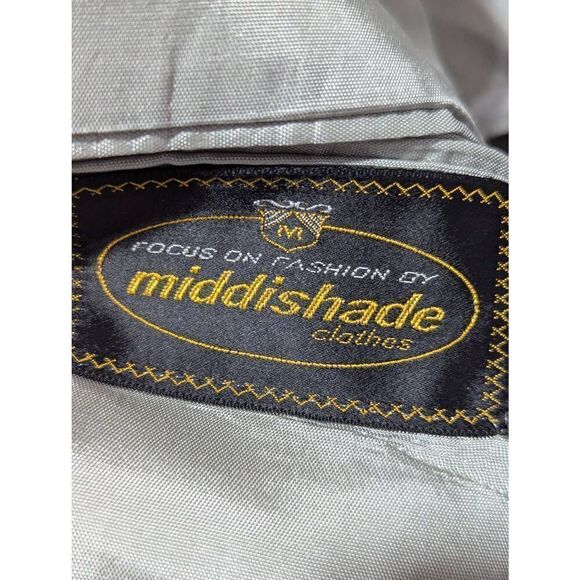 Middishade Vintage Men's Gray Wool Long-Sleeve Notch Lapel Blazer Jacket Size 42 - Picture 2 of 7